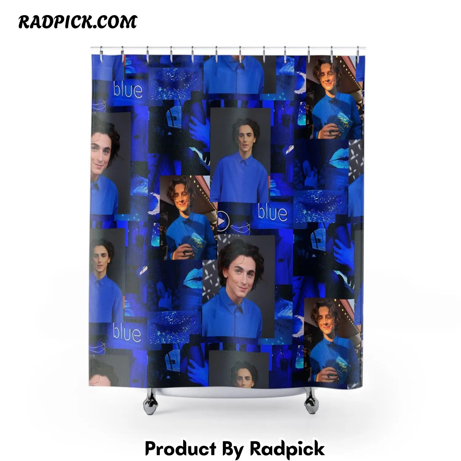Timothee chalamet cool blue collage shower curtain rp38772